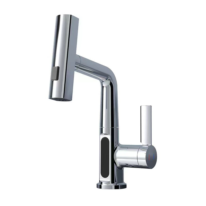 German Gun Gray Digital Faucet with Pull-Down Spout