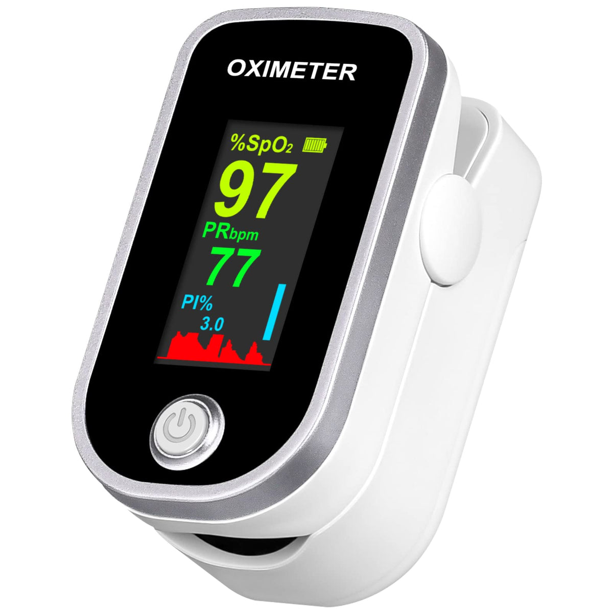 Pulse Oximeter Fingertip - Oxygen Meter Finger Pulse Oximeter - Blood Oxygen Saturation Monitor with Heart Rate and Fast Spo2 Reading Pulse Ox with TFT Screen Lanyard (Not include Batteries)