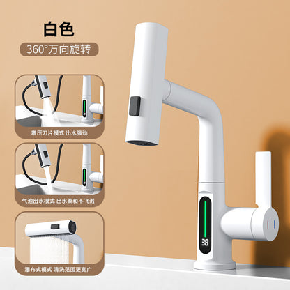 German Gun Gray Digital Faucet with Pull-Down Spout