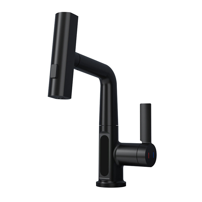 German Gun Gray Digital Faucet with Pull-Down Spout