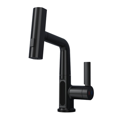 German Gun Gray Digital Faucet with Pull-Down Spout