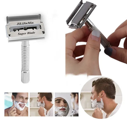 Men's Classic Chrome Double Edge Safety Razor with Blades
