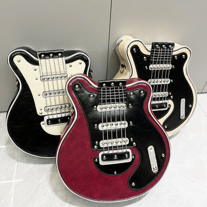 Handcrafted Women's Guitar-Shaped Shoulder Bag