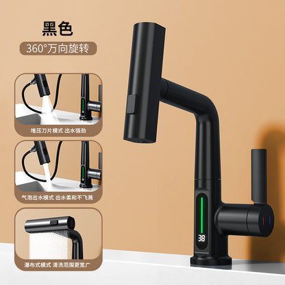 German Gun Gray Digital Faucet with Pull-Down Spout