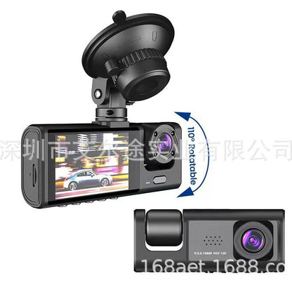 New 3-Lens 1080P Dash Cam with WiFi and Multilingual Support