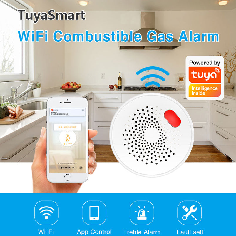 Tuya WiFi Zigbee Natural Gas Alarm Detector for Home