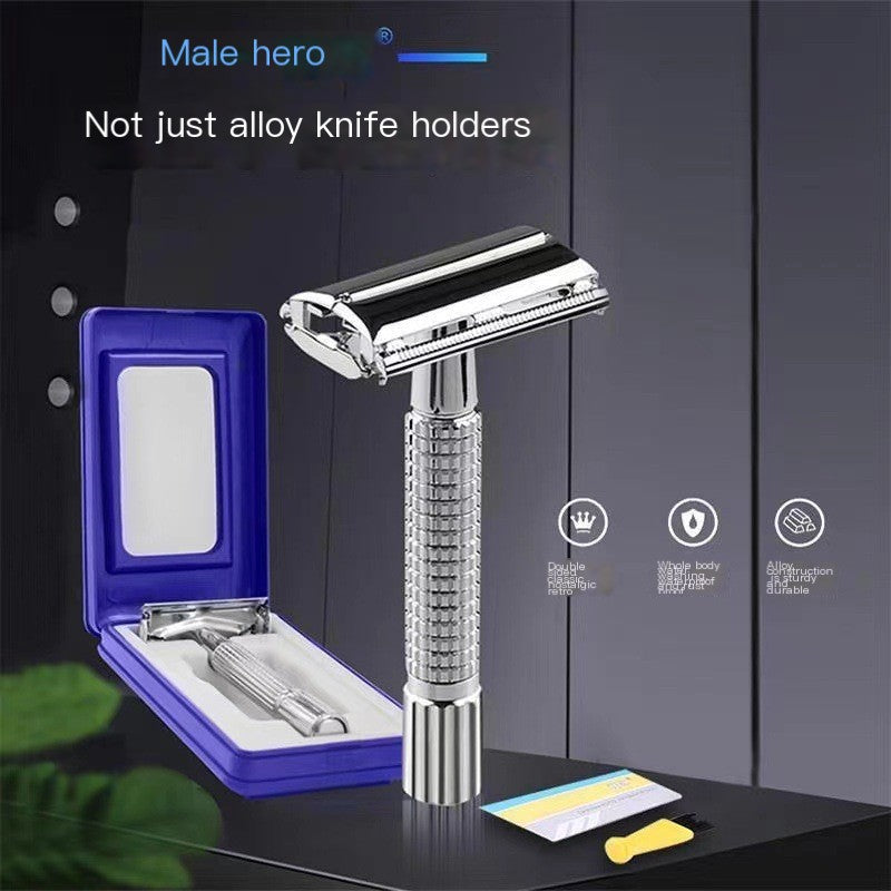 Men's Classic Chrome Double Edge Safety Razor with Blades