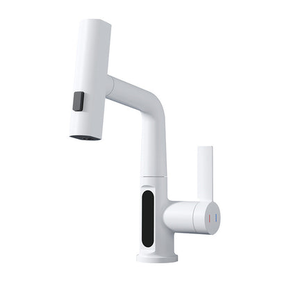 German Gun Gray Digital Faucet with Pull-Down Spout